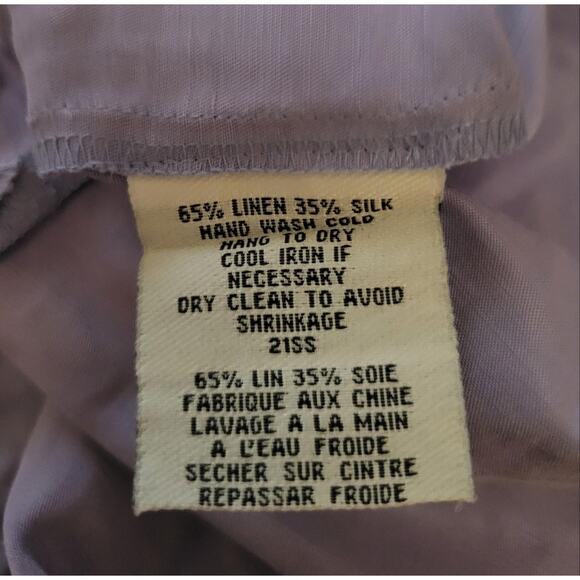 Eileen Fisher Petite Lavender Linen Silk Wide Leg Pants Size Petite Large - Picture 5 of 8